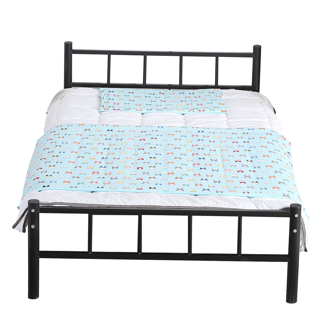 Kids Warm Weighted Blanket Lap Pad Cartoon Print Cover Study At Home Blue