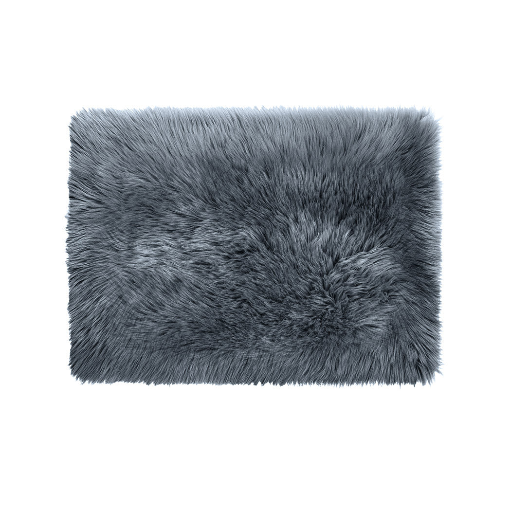 Floor Rugs Sheepskin Shaggy Rug Carpet Bedroom Living Room Mat 60X120 Dark Grey