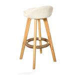 2x Fabric Swivel Bar Stool -Cream