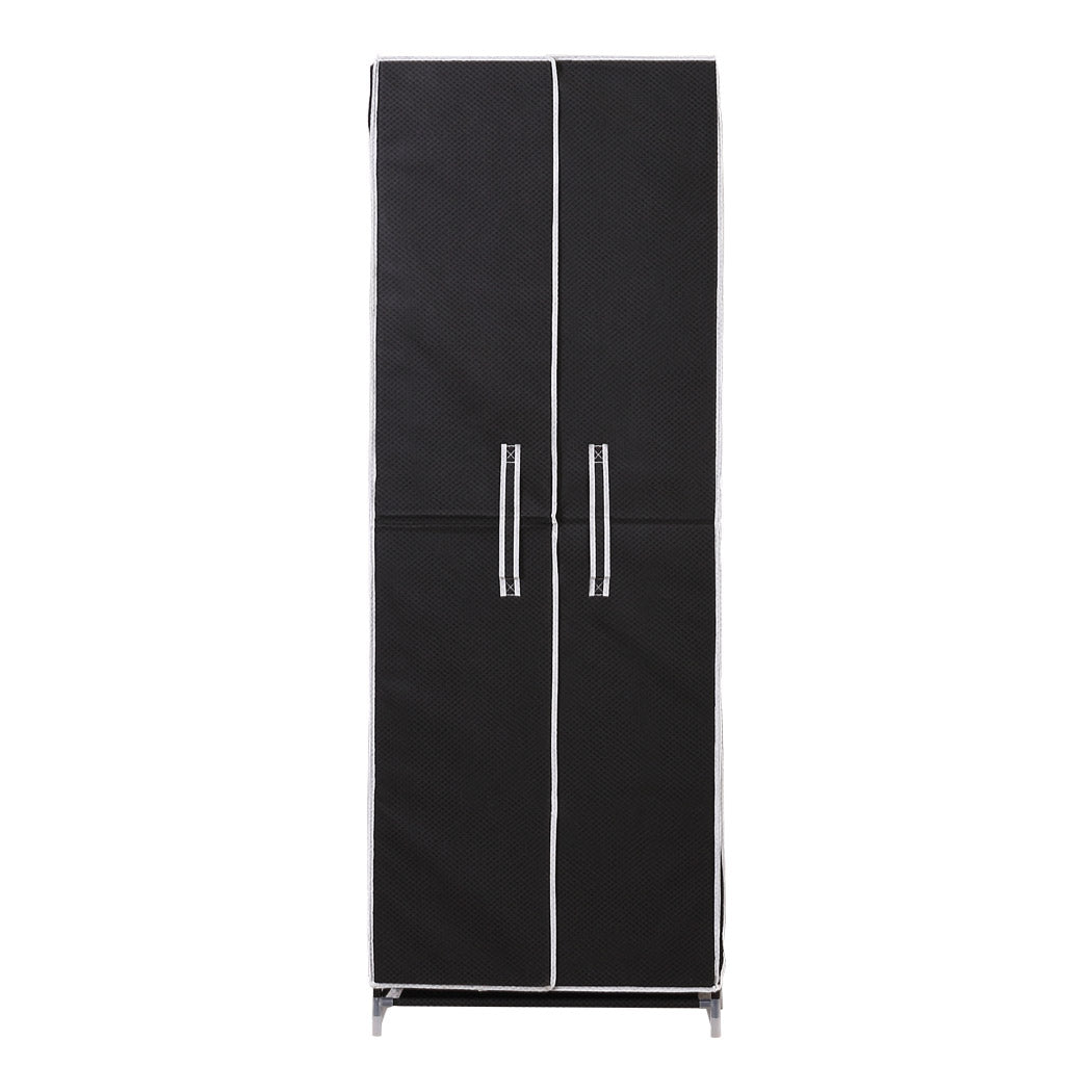 10Tiers Shoe Rack Portable Storage Cabinet Organiser Wardrobe Black Cover