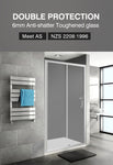 Bath Shower Enclosure Screen Seal Strip Glass Shower Door 1200x1900mm