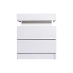 Bedside Tables Drawers RGB LED Storage Cabinet High Gloss Nightstand