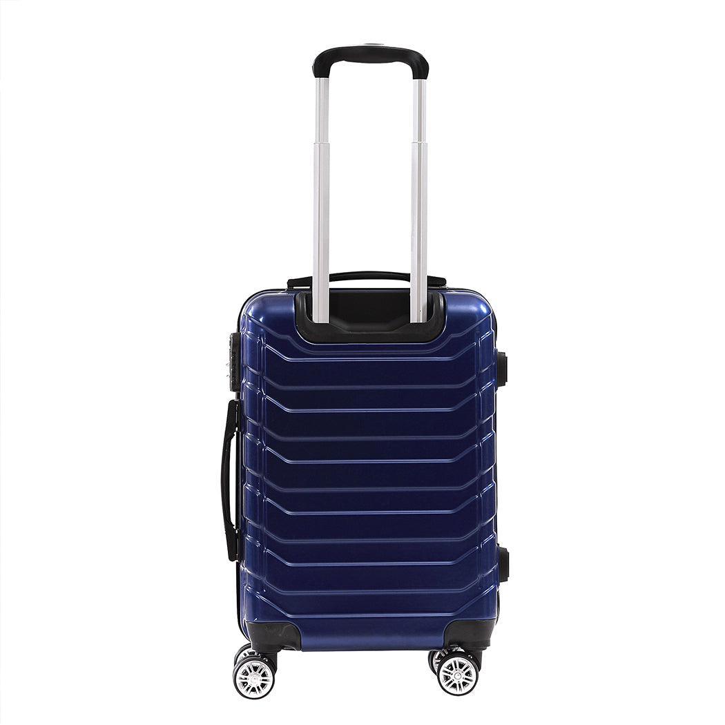 Suitcase Luggage Set 3 Piece Sets Travel Organizer Hard Cover Packing Lock Navy