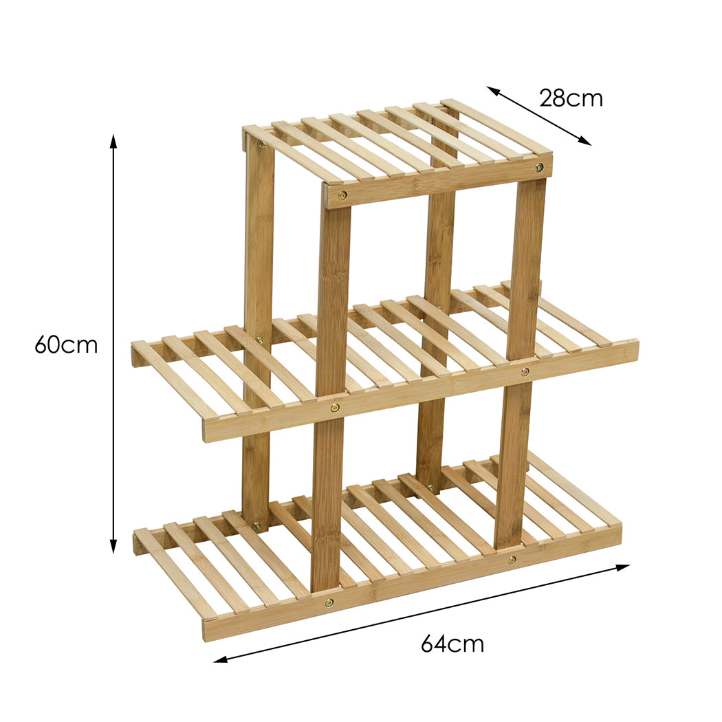3 Tiers Premium Bamboo Wooden Plant Stand In/outdoor Garden Planter Flower shelf