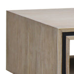 Coffee Table Solid Wood Acacia & Veneer Frame 2 Drawers Storage Sliver Brush