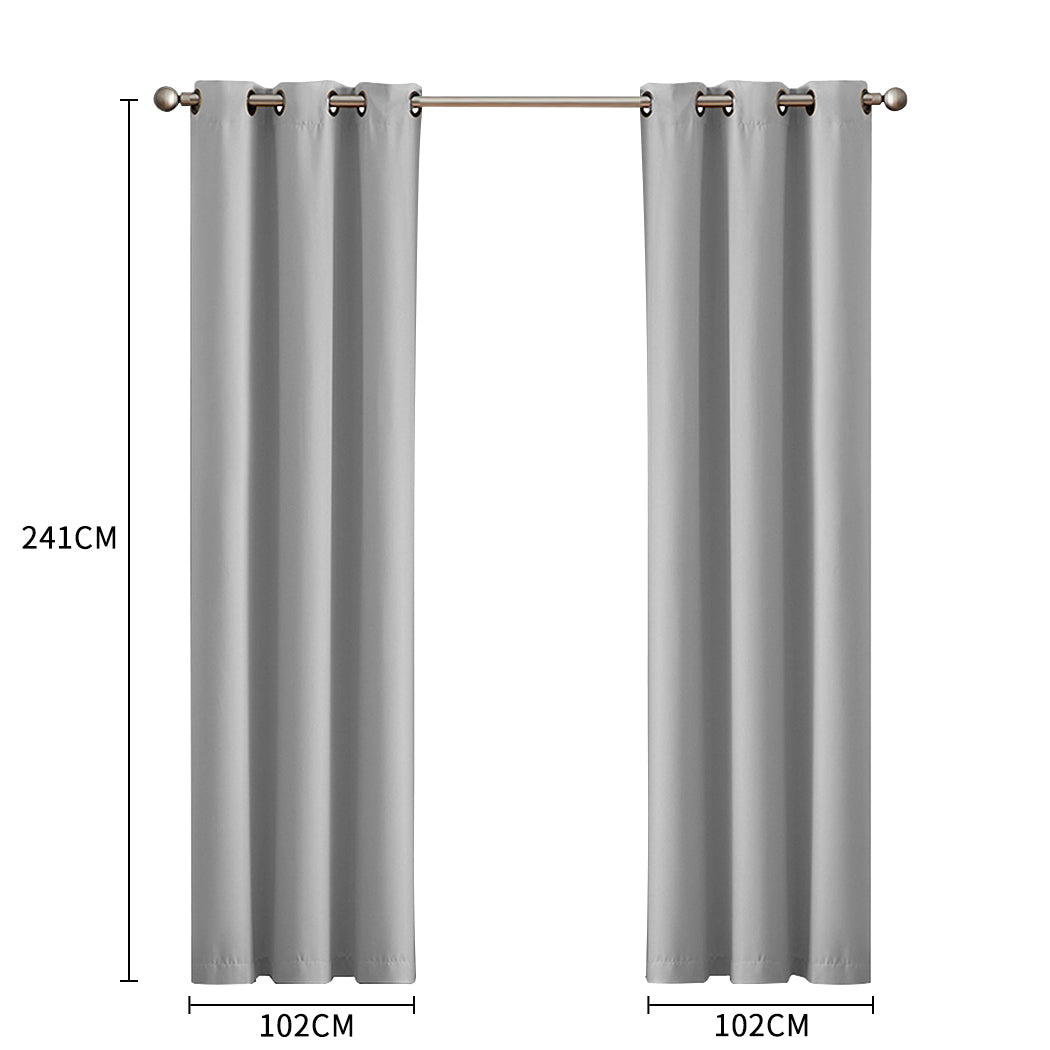 Blockout Curtain Blackout Curtains Eyelet Room 102x241cm Grey