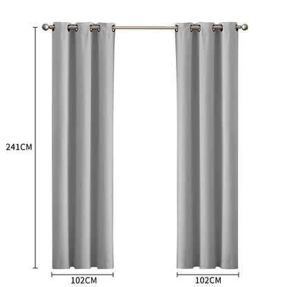 Blockout Curtain Blackout Curtains Eyelet Room 102x241cm Grey