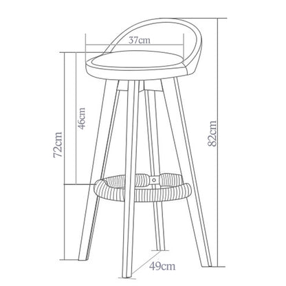 2x Fabric Swivel Bar Stool -Cream