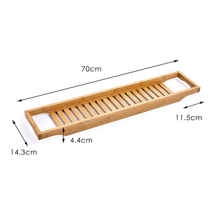 Environmental friendly bamboo Bath Caddy Book Wine Glass Holder Tray