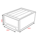 2x Plastic Wide Drawer Shoes Storage Boxes