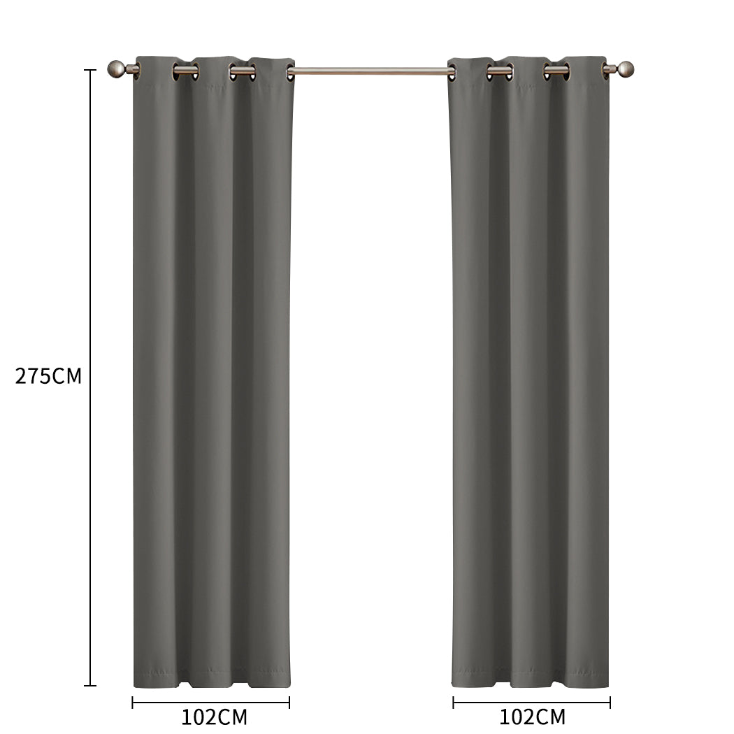 Blockout Curtain Blackout Curtains Eyelet Room 102x275cm Charcoal