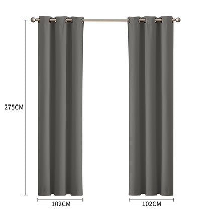 Blockout Curtain Blackout Curtains Eyelet Room 102x275cm Charcoal