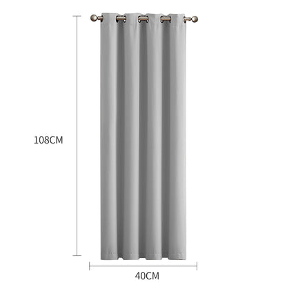 Blockout Curtain Blackout Curtains Eyelet Room 102x275cm Grey