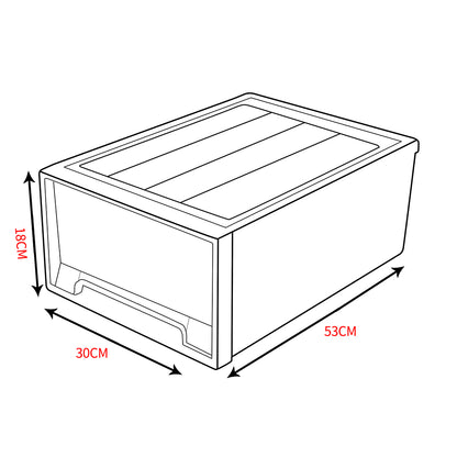 2x Plastic Wide Drawer Shoes