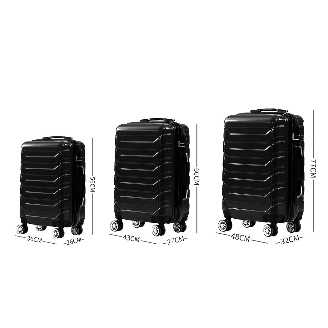Navy Blue 3 Pcs ABS PC Luggage Set