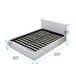 Gas Lift Bed Frame Premium Leather Base Mattress Storage Queen Size White