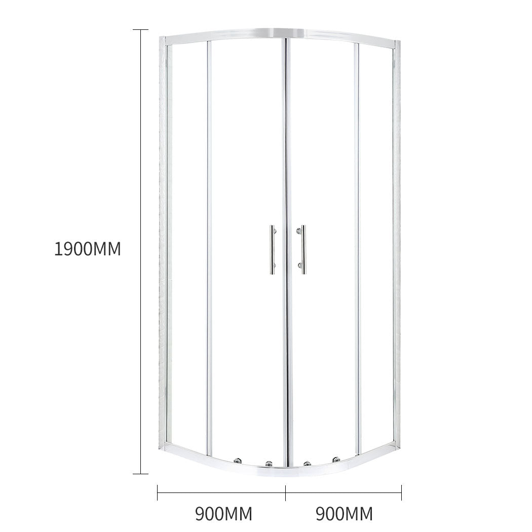 Shower Screen Screens Door Seal Enclosure Glass PanelCurved900x900x1900mm