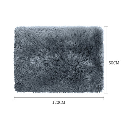 Floor Rugs Sheepskin Shaggy Rug Carpet Bedroom Living Room Mat 60X120 Dark Grey