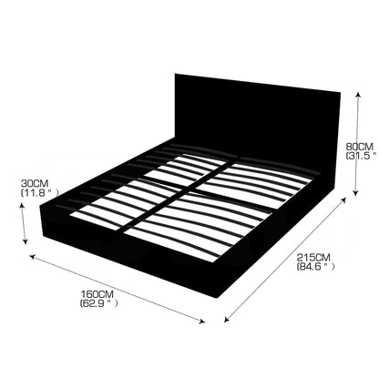 Bed Frame Gas Lift Premium Leather Base Mattress Storage Queen Size Black