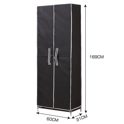 10Tiers Shoe Rack Portable Storage Cabinet Organiser Wardrobe Black Cover