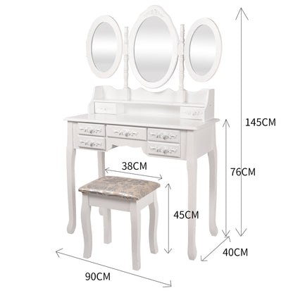 Dressing Table Jewellery Organiser Mirror Makeup Drawer Bedroom Furniture