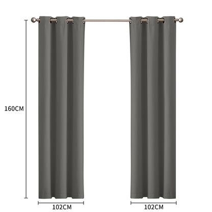 Blockout Curtain Blackout Curtains Eyelet Room 102x160cm Charcoal