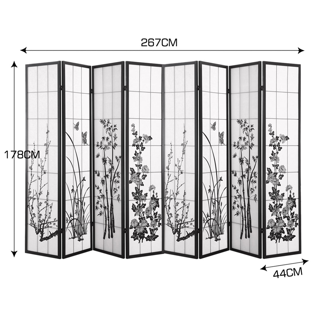 8 Panel Room Divider Privacy Screen Wood Timber Bed Wider Foldable Stand