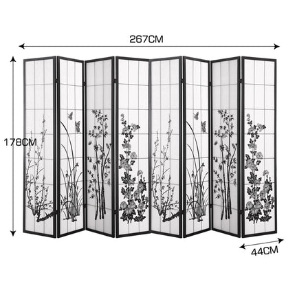 8 Panel Room Divider Privacy Screen Wood Timber Bed Wider Foldable Stand