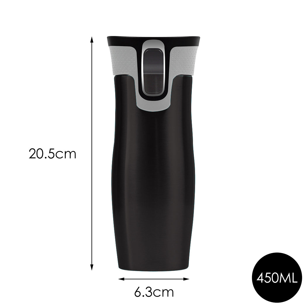 473ml 16OZ Thermal Coffee Hot Water Travel Mug Drink Bottle Flask Autoseal Black