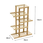 5 Tiers Premium Bamboo Wooden Plant Stand In/outdoor Garden Planter Flower shelf