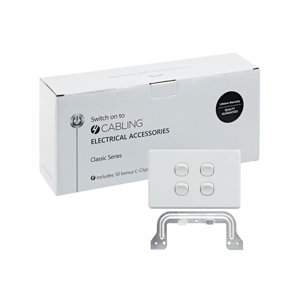  Classic 4 Gang Switch 250V 16AX - Horizontal