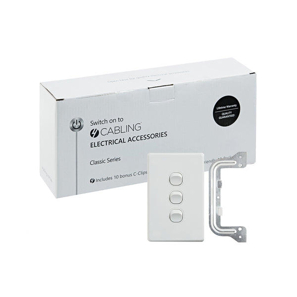  Classic 3 Gang Switch- 10 Pack with 10 FREE C-Clips
