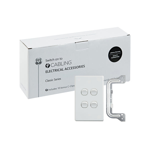  Classic 4 Gang Switch- 10 Pack with 10 FREE C-Clips