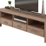 Oak Tv Cabinet With 3 Drawers And Shelf