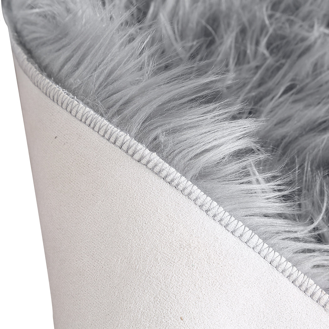 Floor Rugs Sheepskin Shaggy Rug Area Carpet Bedroom Living Room Mat 80X150 Grey