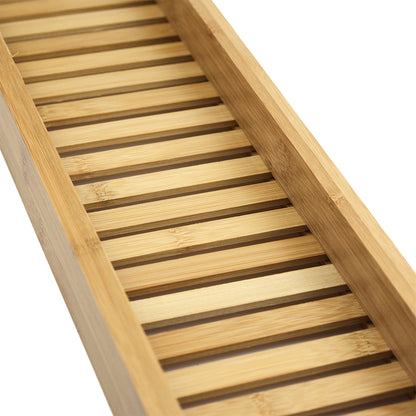 Environmental friendly bamboo Bath Caddy Book Wine Glass Holder Tray