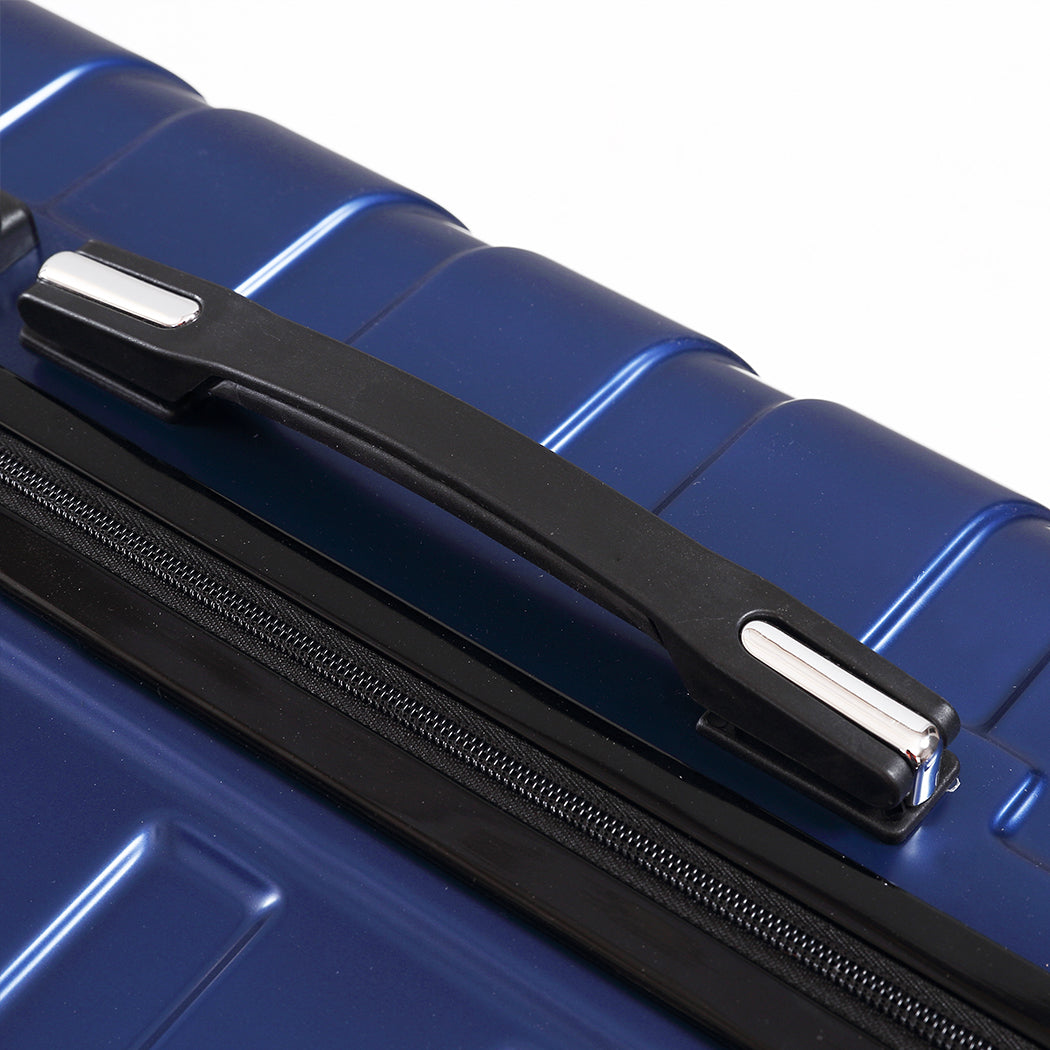 Suitcase Luggage Set 3 Piece Sets Travel Organizer Hard Cover Packing Lock Navy