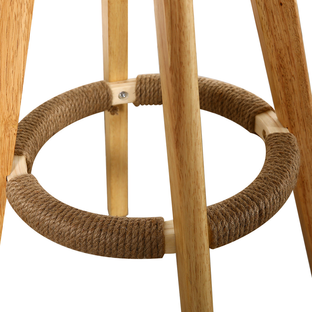4x Fabric Swivel Bar Stool -Cream