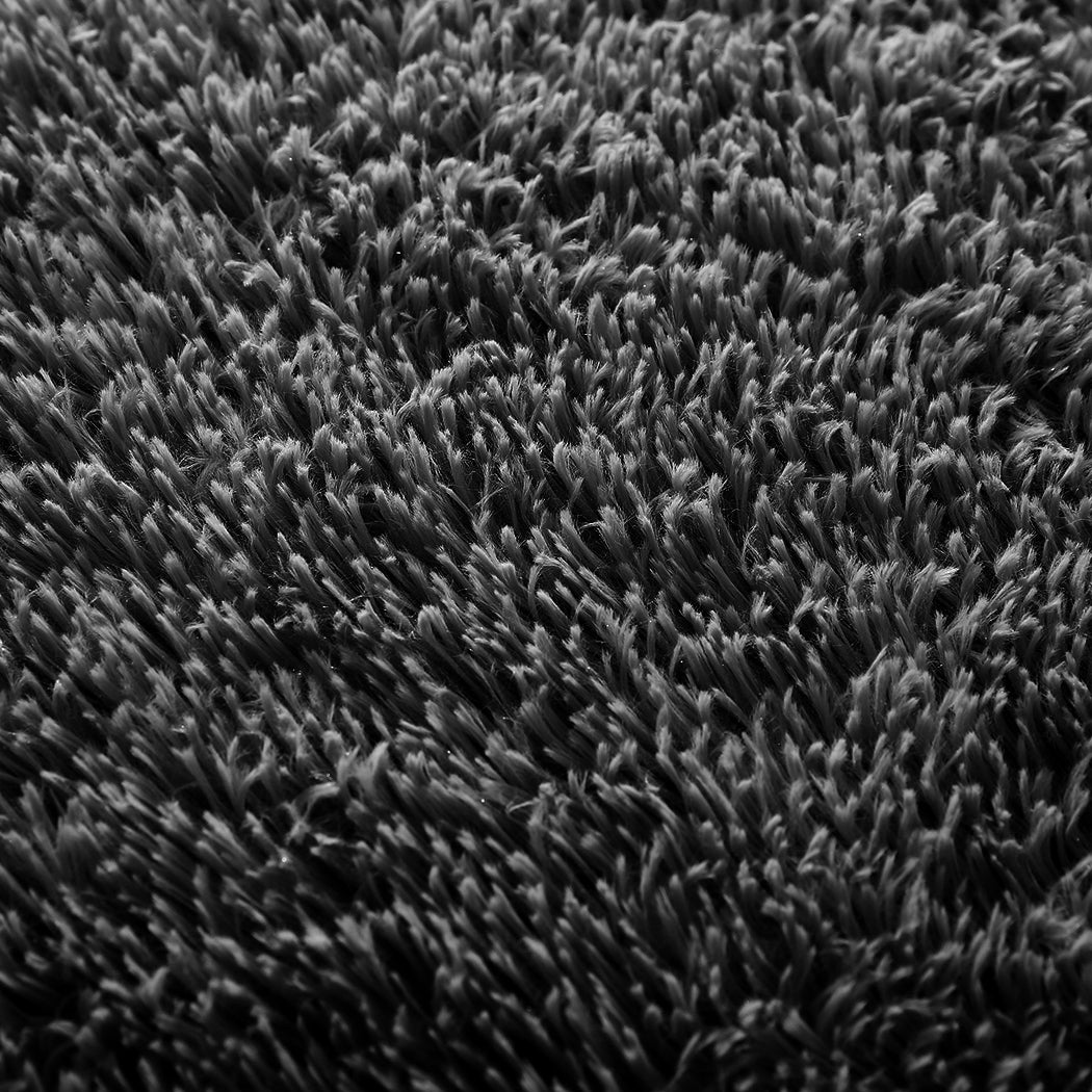 Designer Soft Shag Shaggy Floor Confetti Rug Carpet Home Decor 80x120cm Black