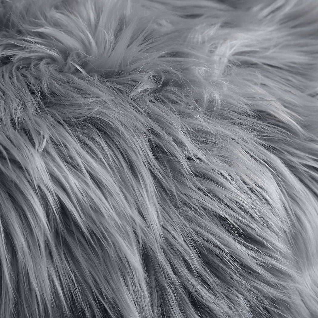 Floor Rugs Sheepskin Shaggy Rug Carpet Bedroom Living Room Mat 160X230 Dark Grey