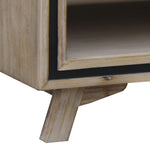 Coffee Table Solid Wood Acacia & Veneer Frame 2 Drawers Storage Sliver Brush