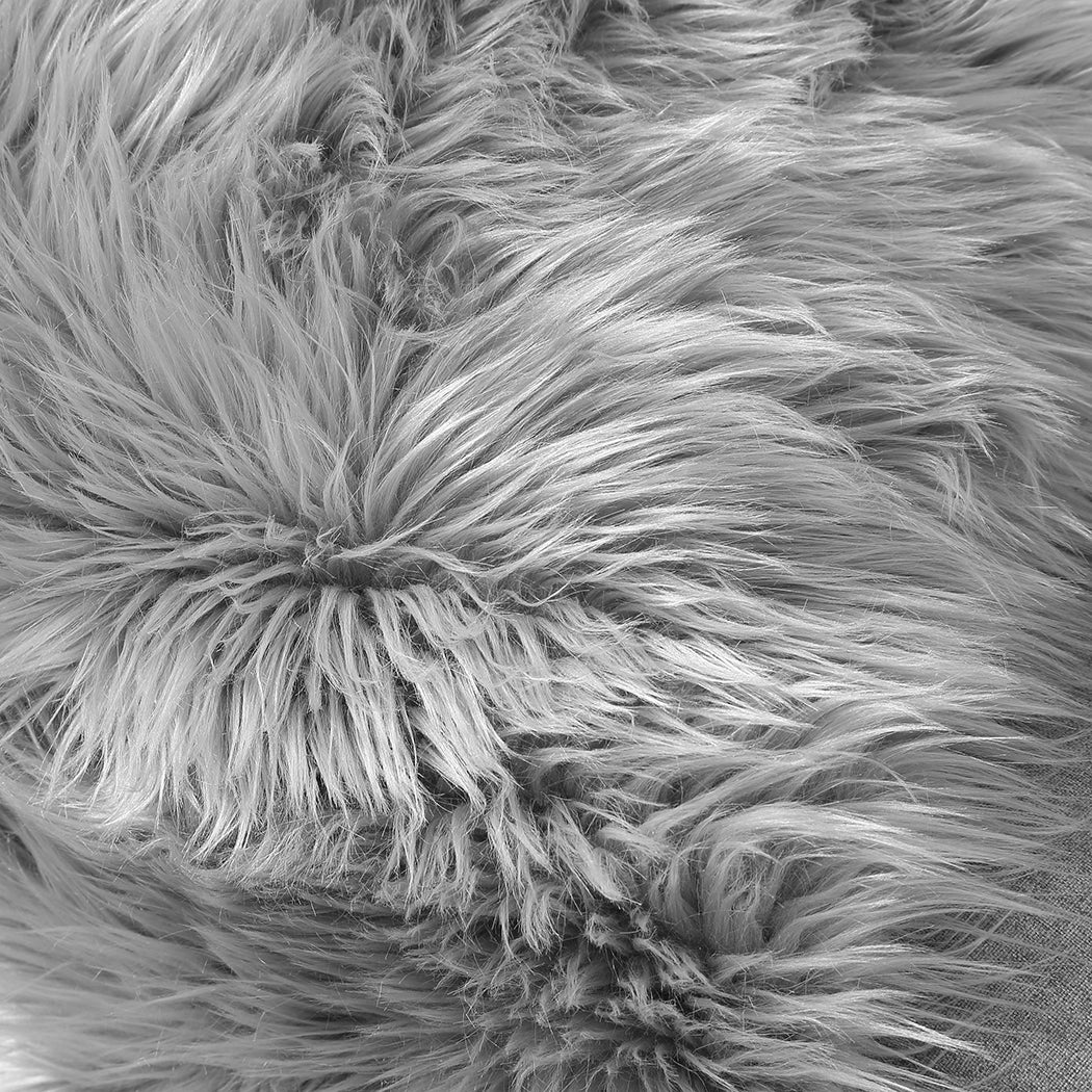 Floor Rugs Sheepskin Shaggy Rug Area Carpet Bedroom Living Room Mat 80X150 Grey