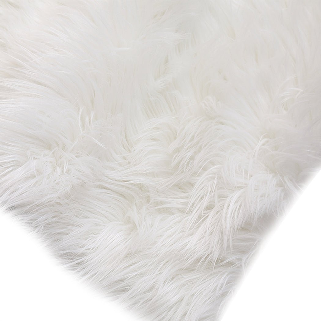 Floor Rugs Sheepskin Shaggy Rug Area Carpet Bedroom Living Room Mat 60X120 White