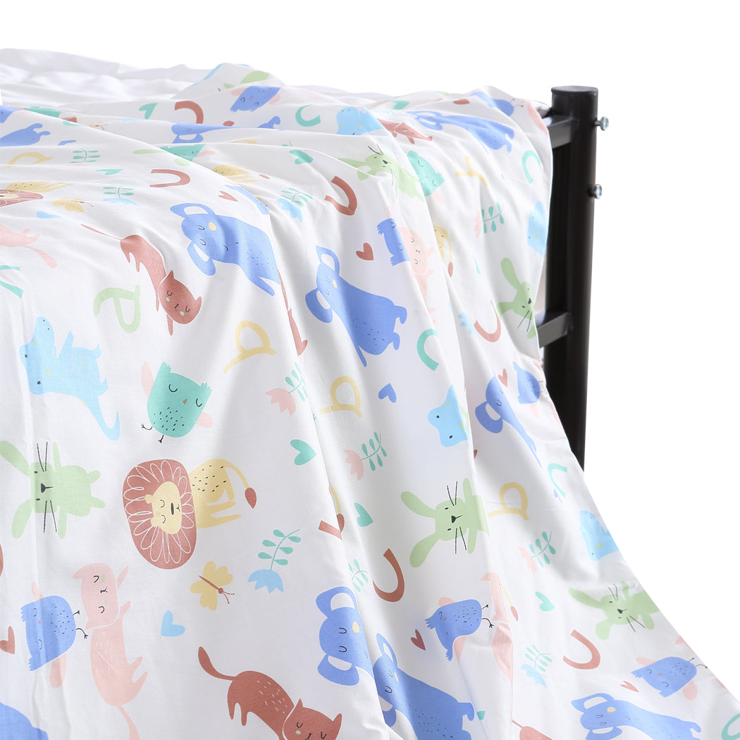 Kids Warm Weighted Blanket Lap Pad Cartoon Print Cover Study At Home Pink