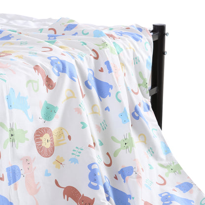 Kids Warm Weighted Blanket Lap Pad Cartoon Print Cover Study At Home Pink