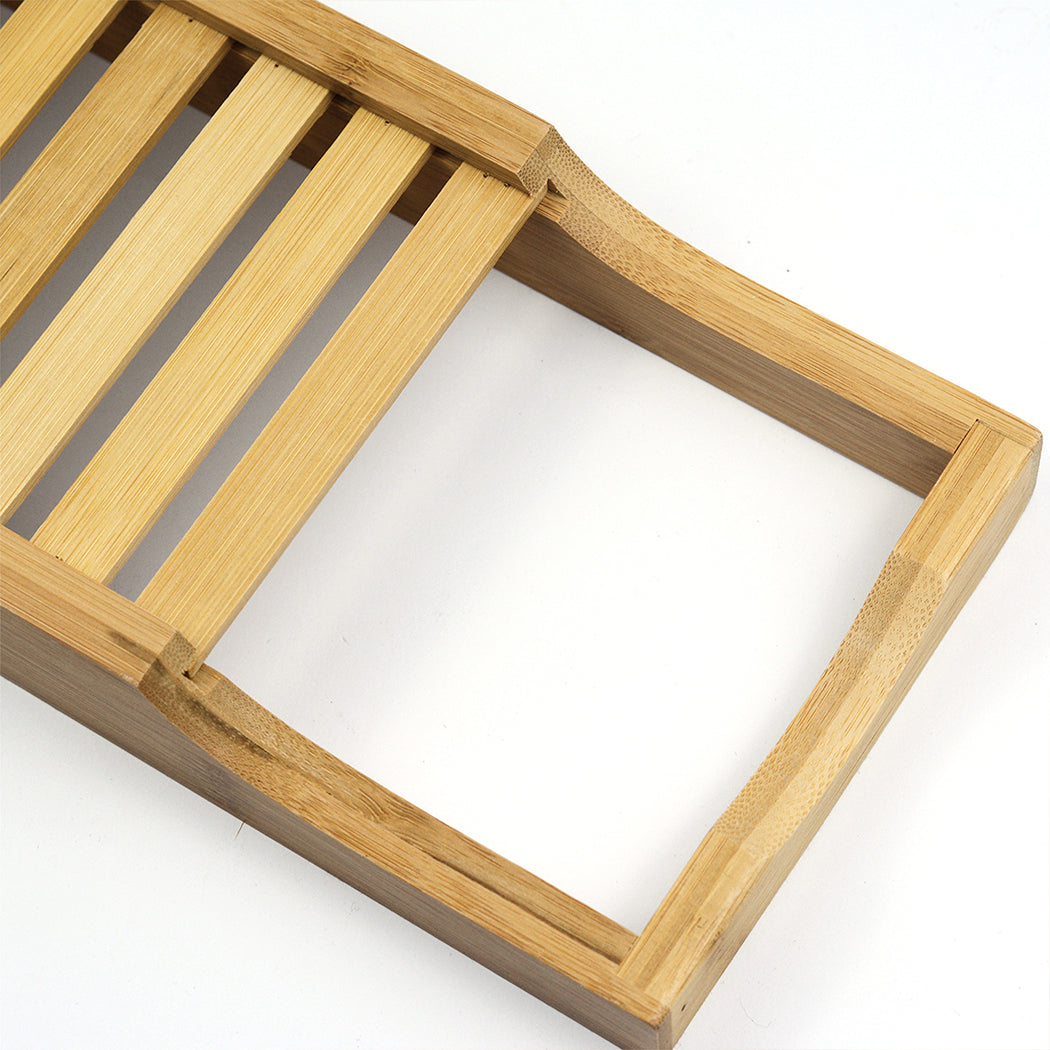 Environmental friendly bamboo Bath Caddy Book Wine Glass Holder Tray