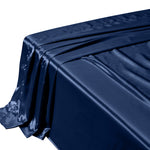 Silk Satin Quilt Duvet Cover Set in King Size in Navy Colour