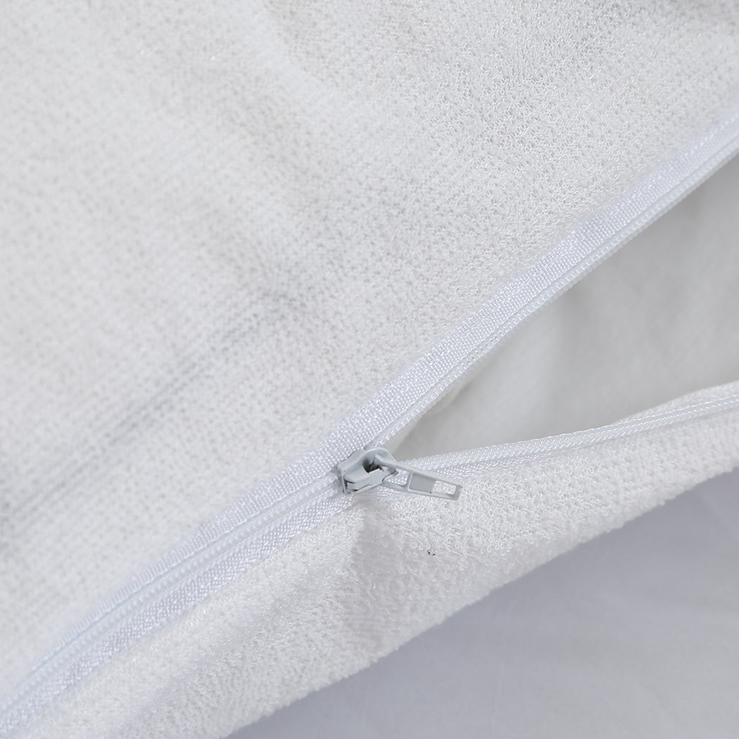 Pillow Protector Pillowcase Cases Cover Bamboo Fabric Soft Waterproof x2