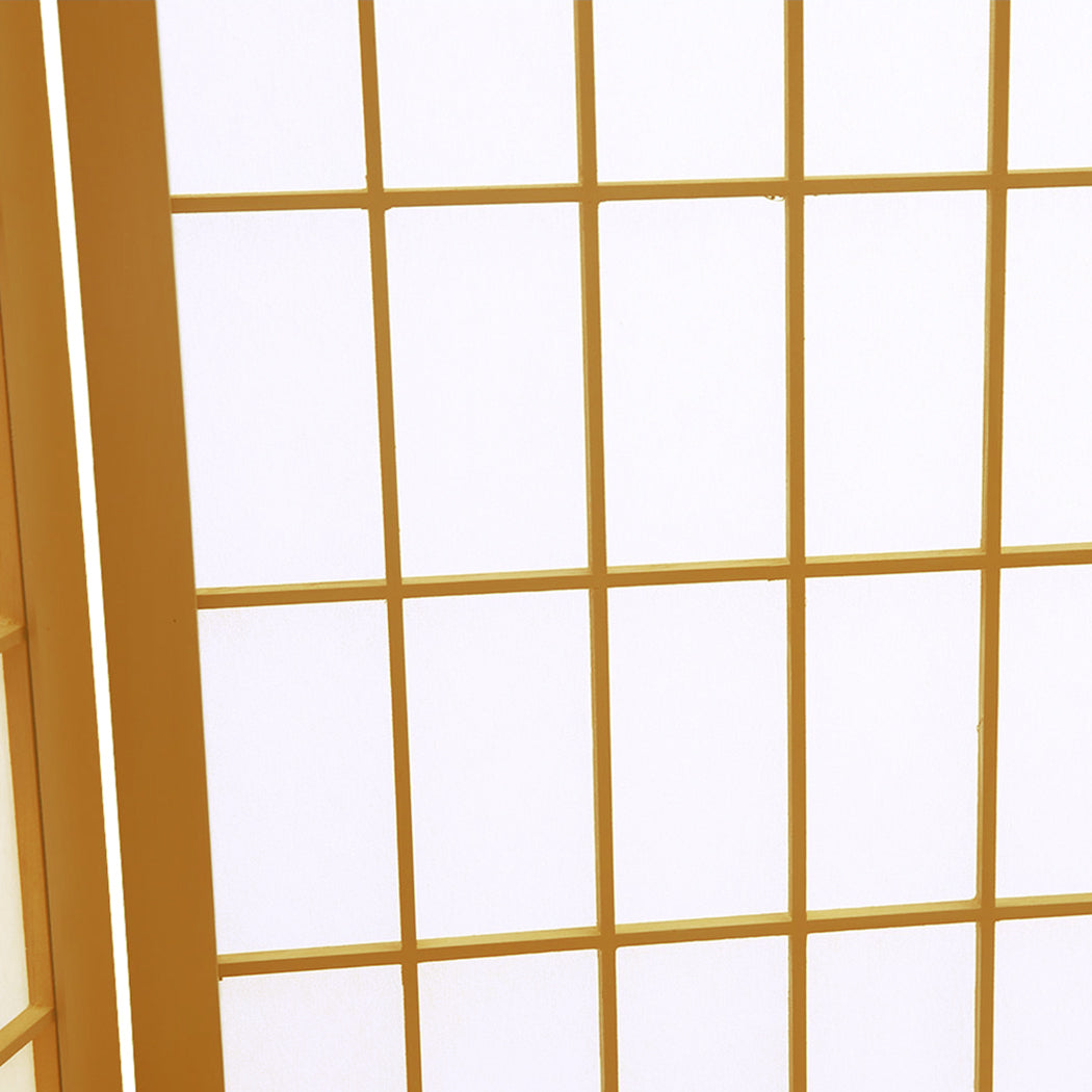8 Panel Free Standing Foldable  Room Divider Privacy Screen Wood Frame