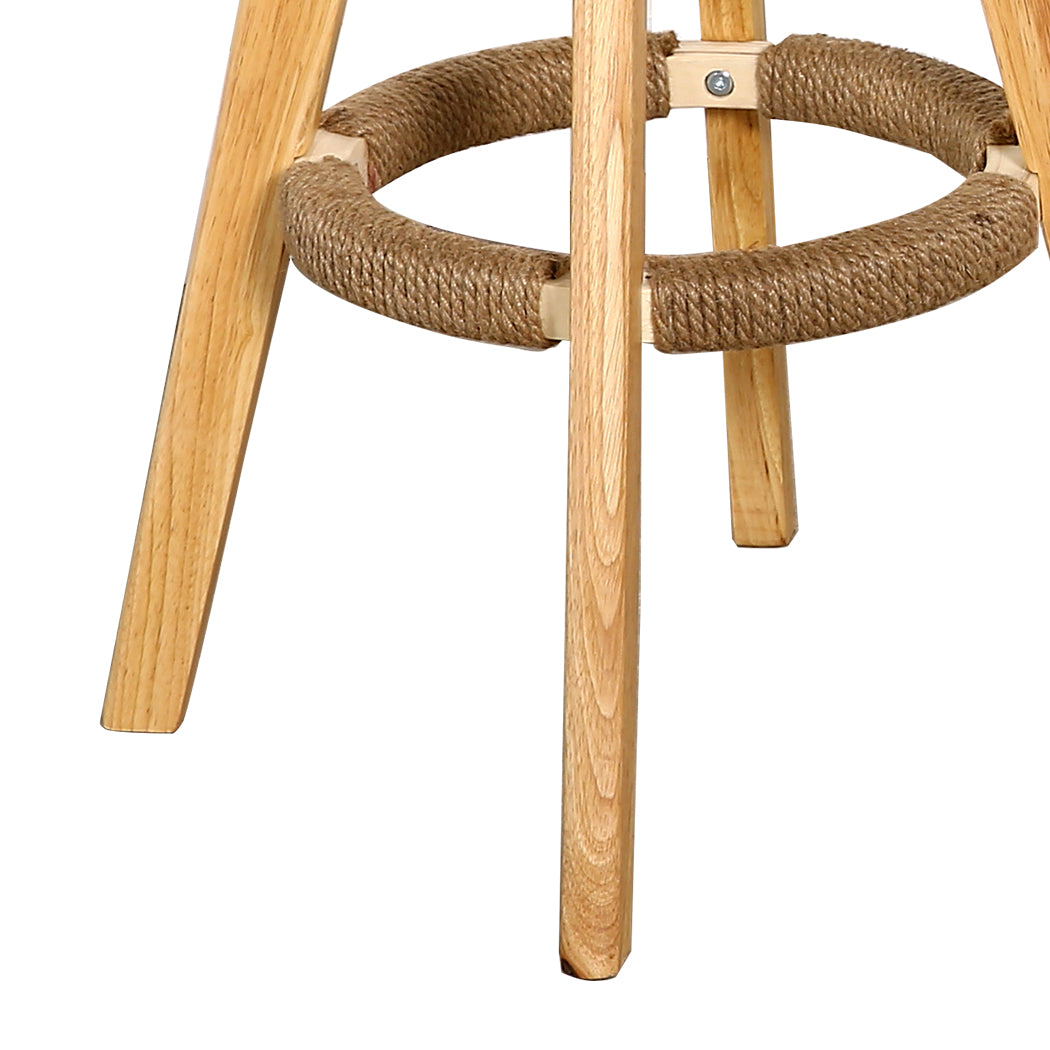 4x Fabric Swivel Bar Stool -Cream